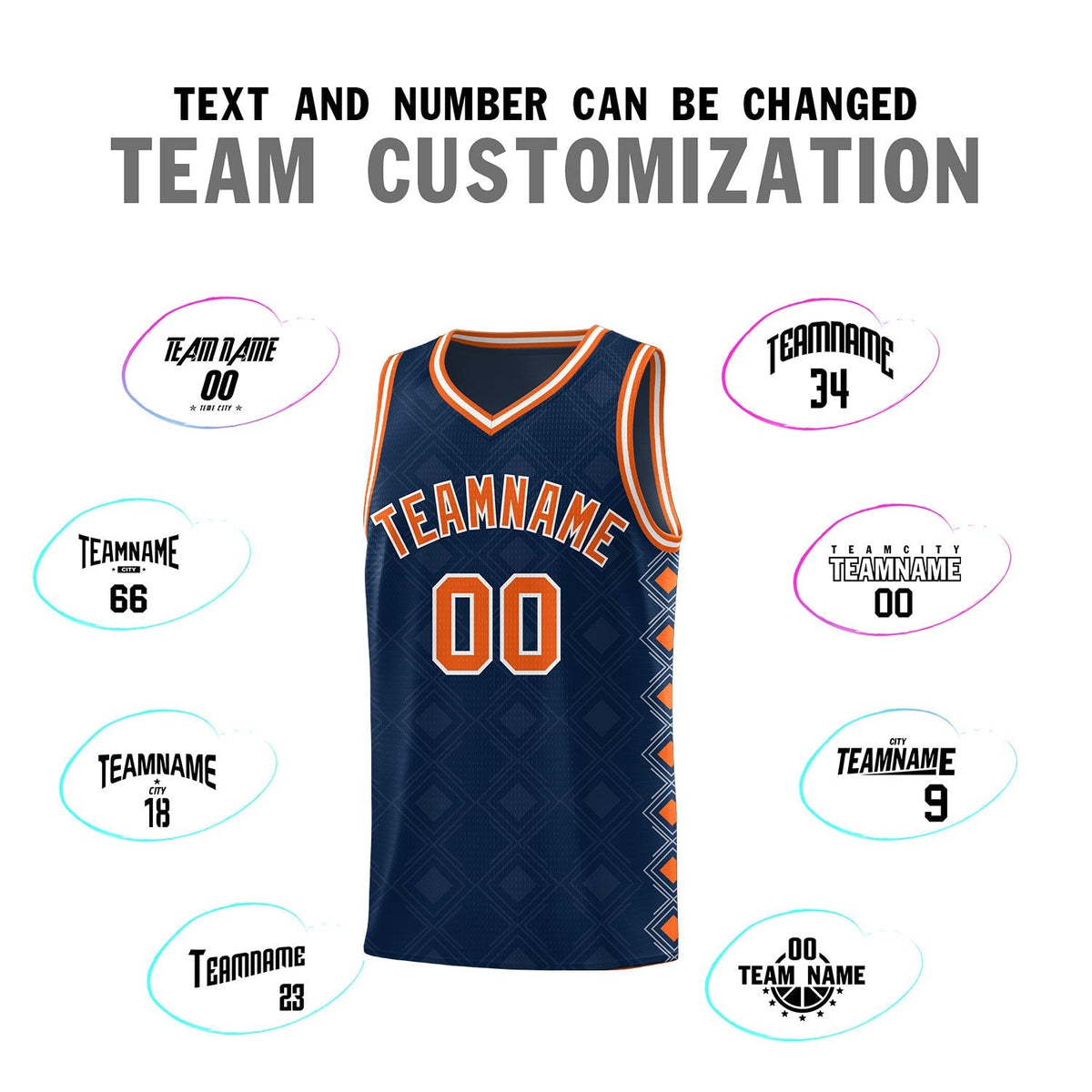 Custom Navy Side Blocks Sports Uniform Basketball Jersey|KXKSHOP
