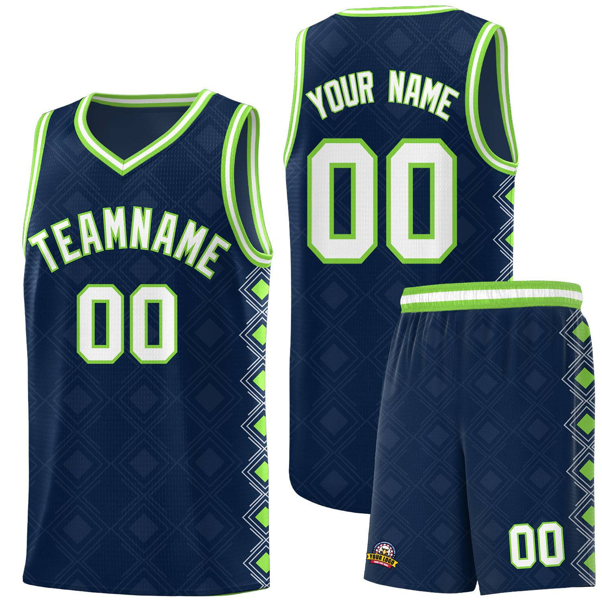 Custom Navy Side Blocks Sports Uniform Basketball Jersey|KXKSHOP