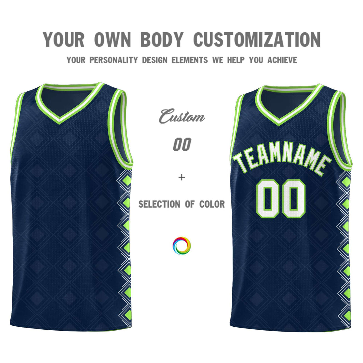 Custom Navy Side Blocks Sports Uniform Basketball Jersey|KXKSHOP