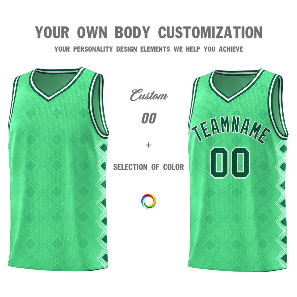Custom Bright Green Side Blocks Sports Uniform Basketball Jersey|KXKSHOP