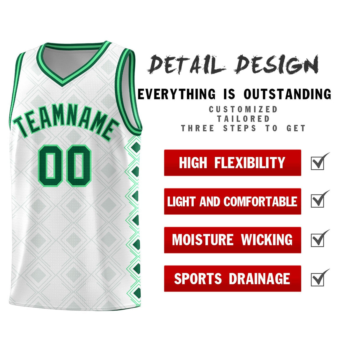 Custom White Side Blocks Sports Uniform Basketball Jersey|KXKSHOP