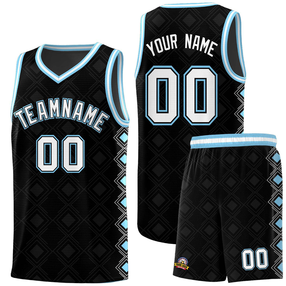 Custom Black Side Blocks Sports Uniform Basketball Jersey|KXKSHOP
