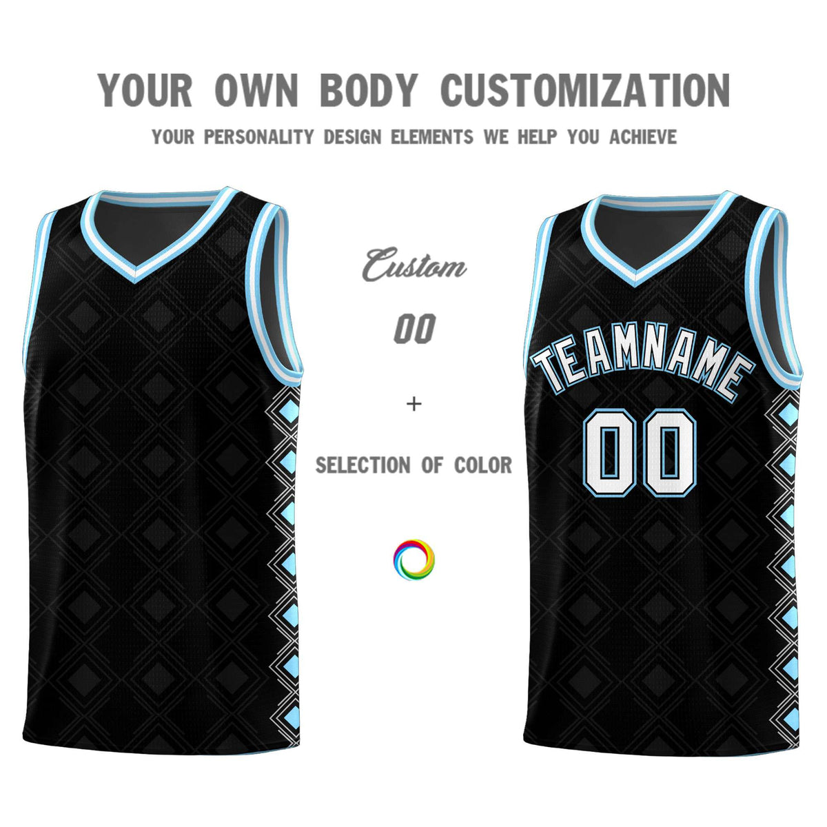 Custom Black Side Blocks Sports Uniform Basketball Jersey|KXKSHOP