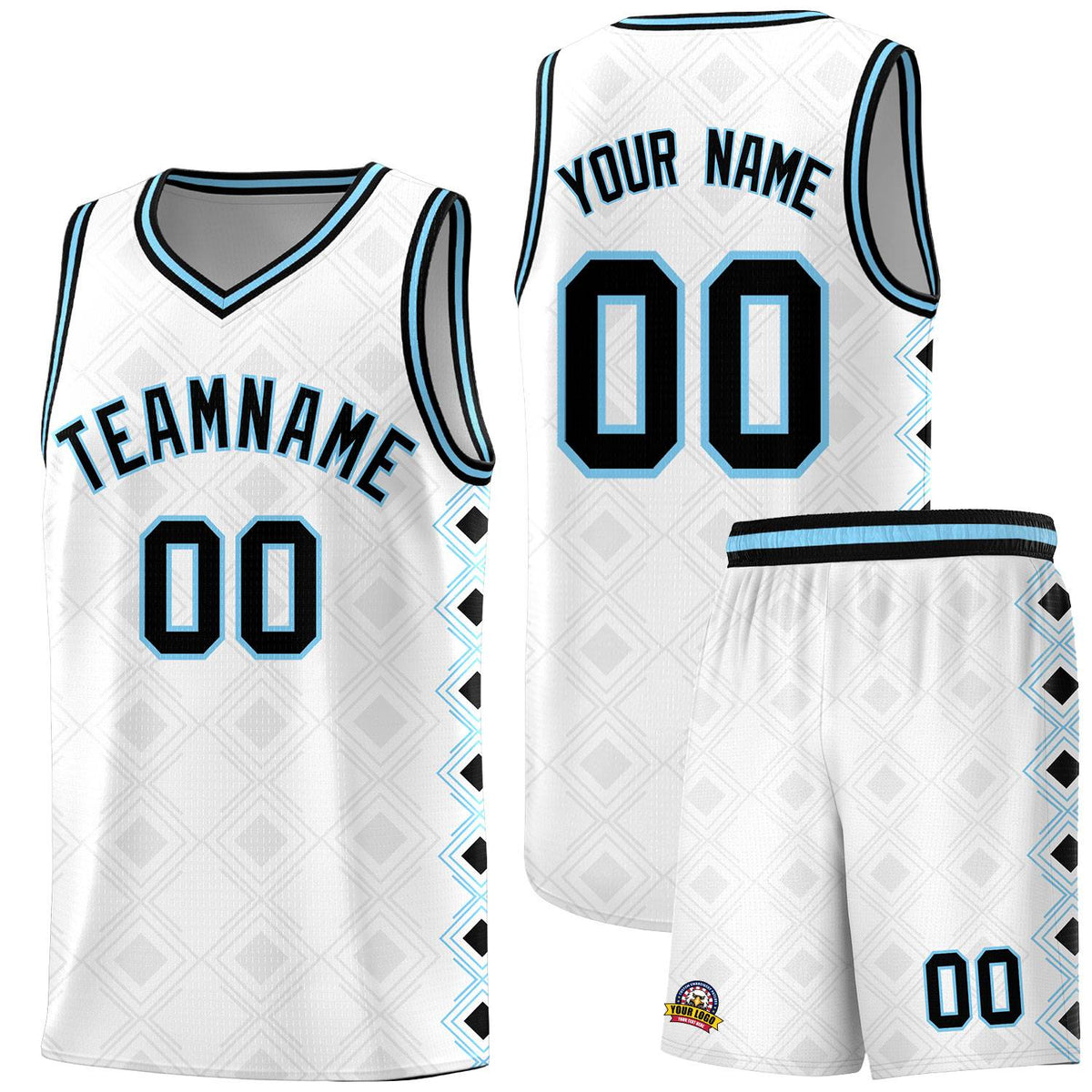 Custom White Side Blocks Sports Uniform Basketball Jersey|KXKSHOP