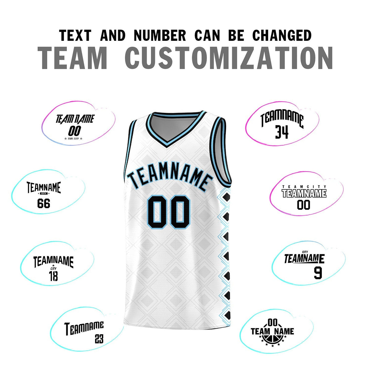 Custom White Side Blocks Sports Uniform Basketball Jersey|KXKSHOP