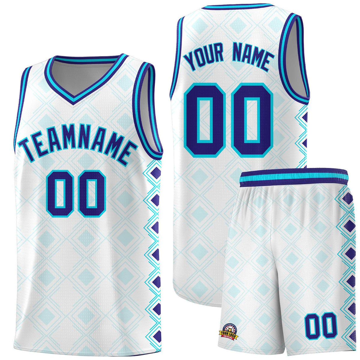 Custom White Side Blocks Sports Uniform Basketball Jersey|KXKSHOP