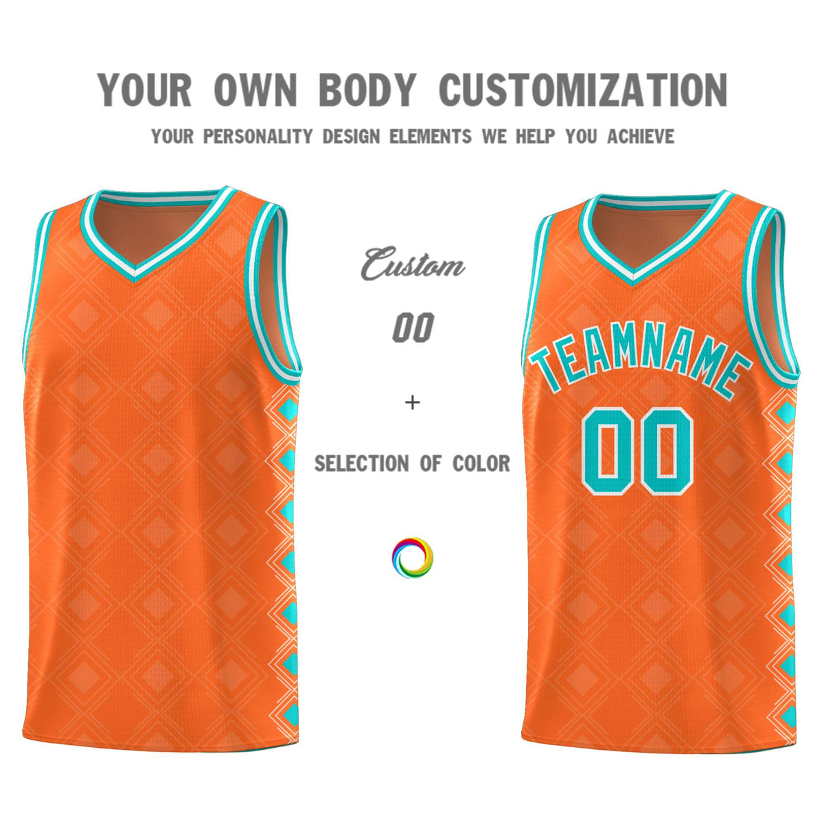 Custom Orange Side Blocks Sports Uniform Basketball Jersey|KXKSHOP