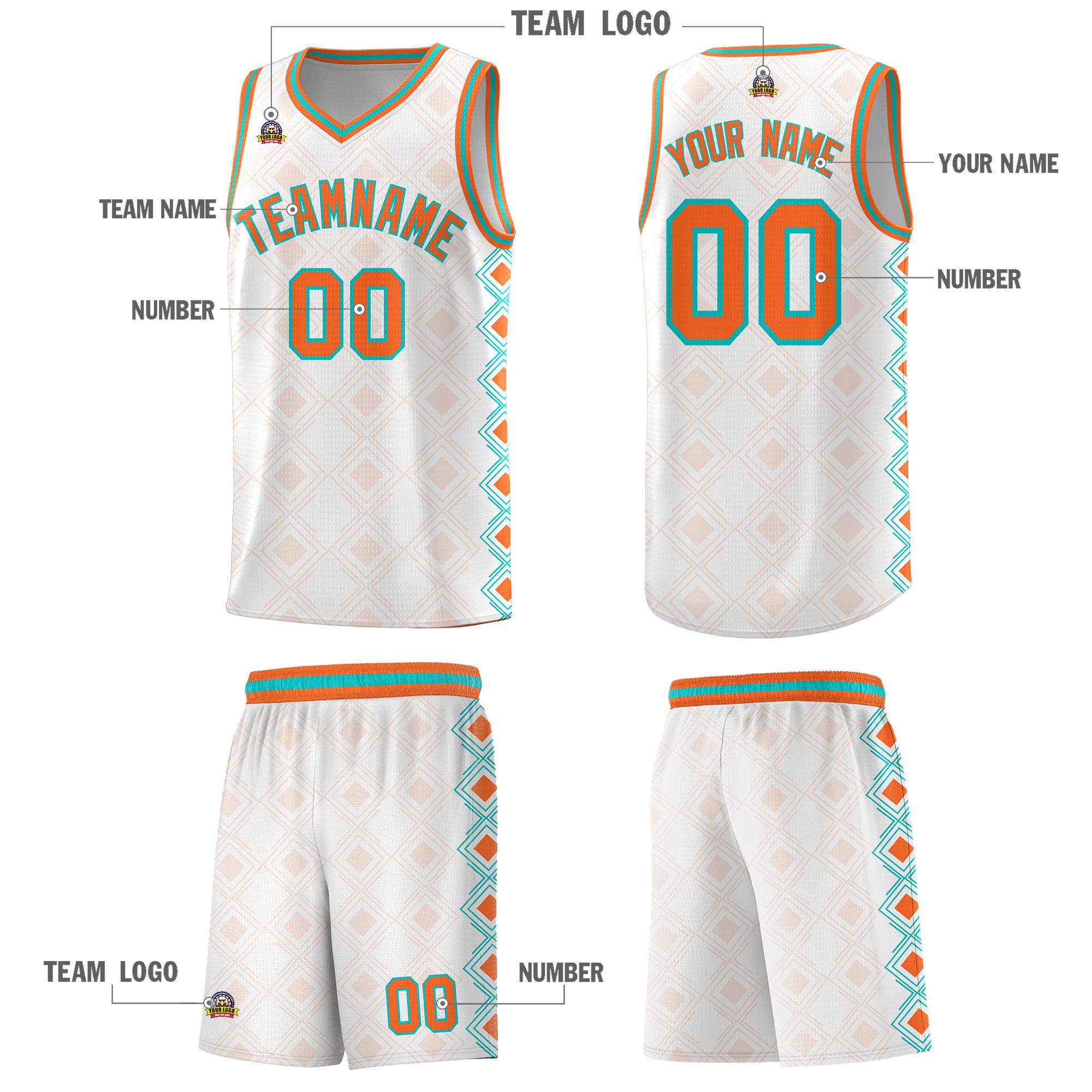 Custom White Side Blocks Sports Uniform Basketball Jersey|KXKSHOP