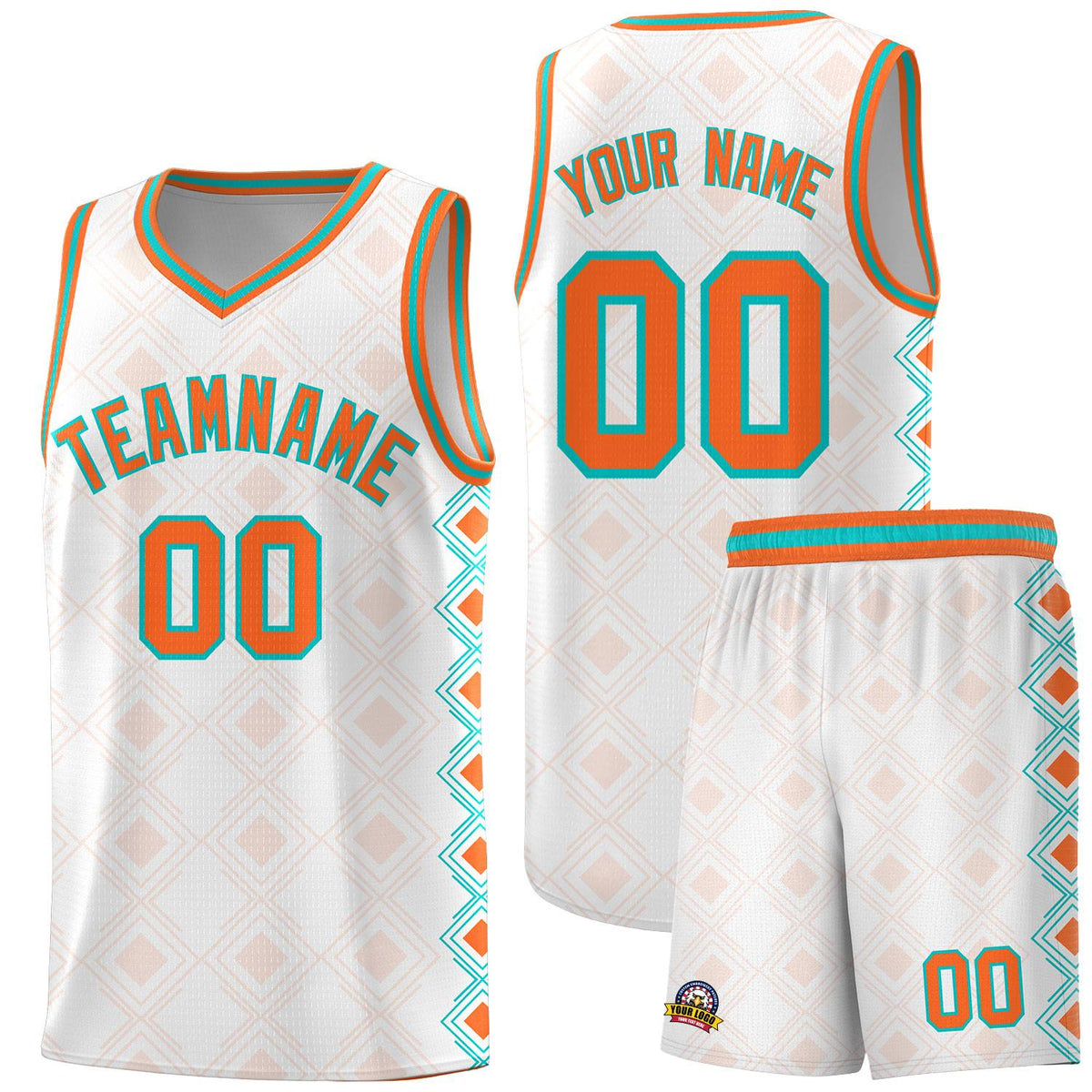 Custom White Side Blocks Sports Uniform Basketball Jersey|KXKSHOP