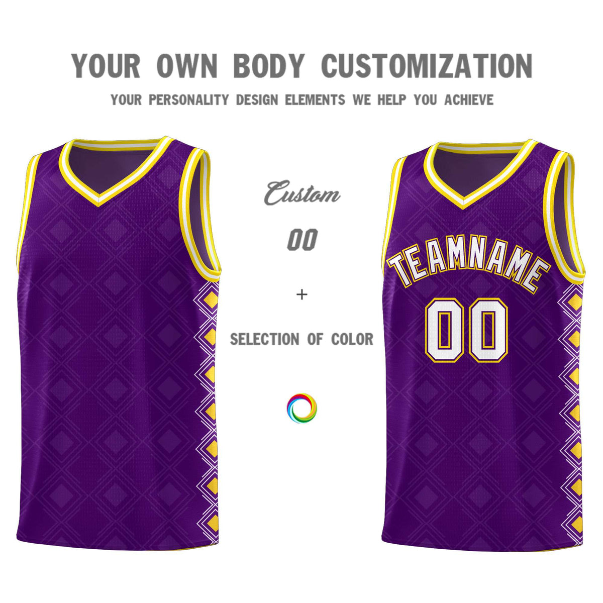 Custom Purple Side Blocks Sports Uniform Basketball Jersey|KXKSHOP