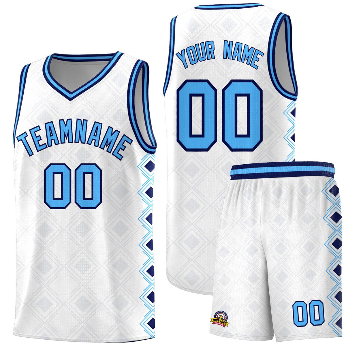 Custom White Side Blocks Sports Uniform Basketball Jersey|KXKSHOP