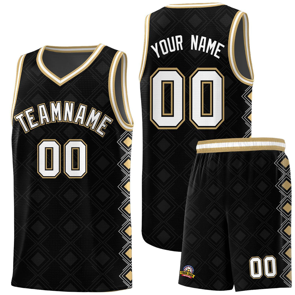 Custom Black Side Blocks Sports Uniform Basketball Jersey|KXKSHOP