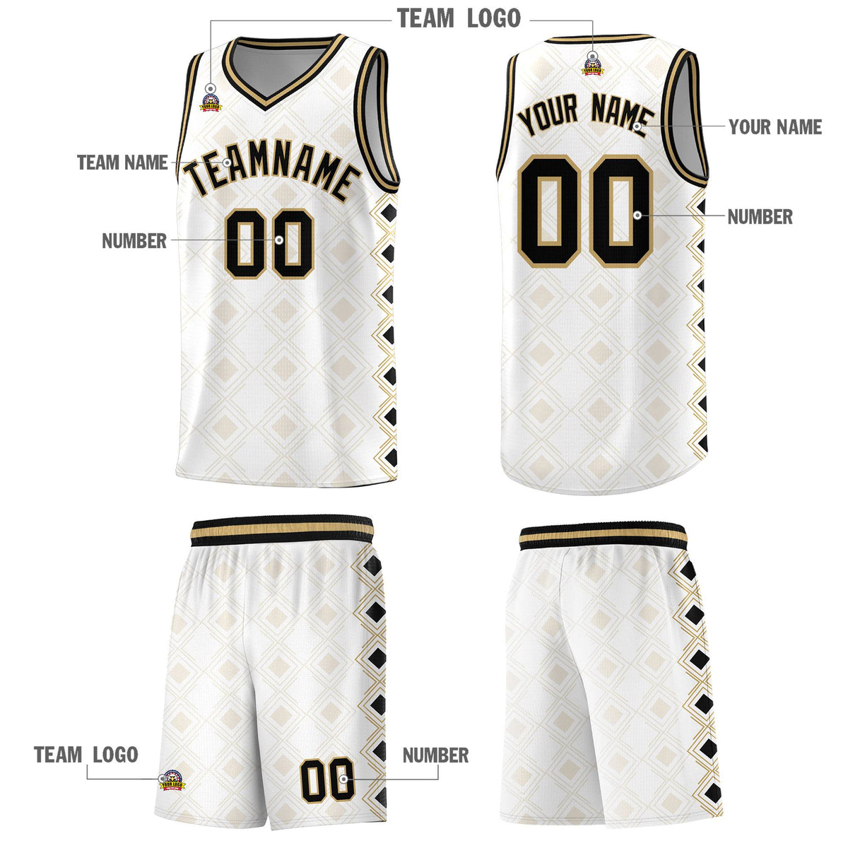 Custom White Side Blocks Sports Uniform Basketball Jersey|KXKSHOP