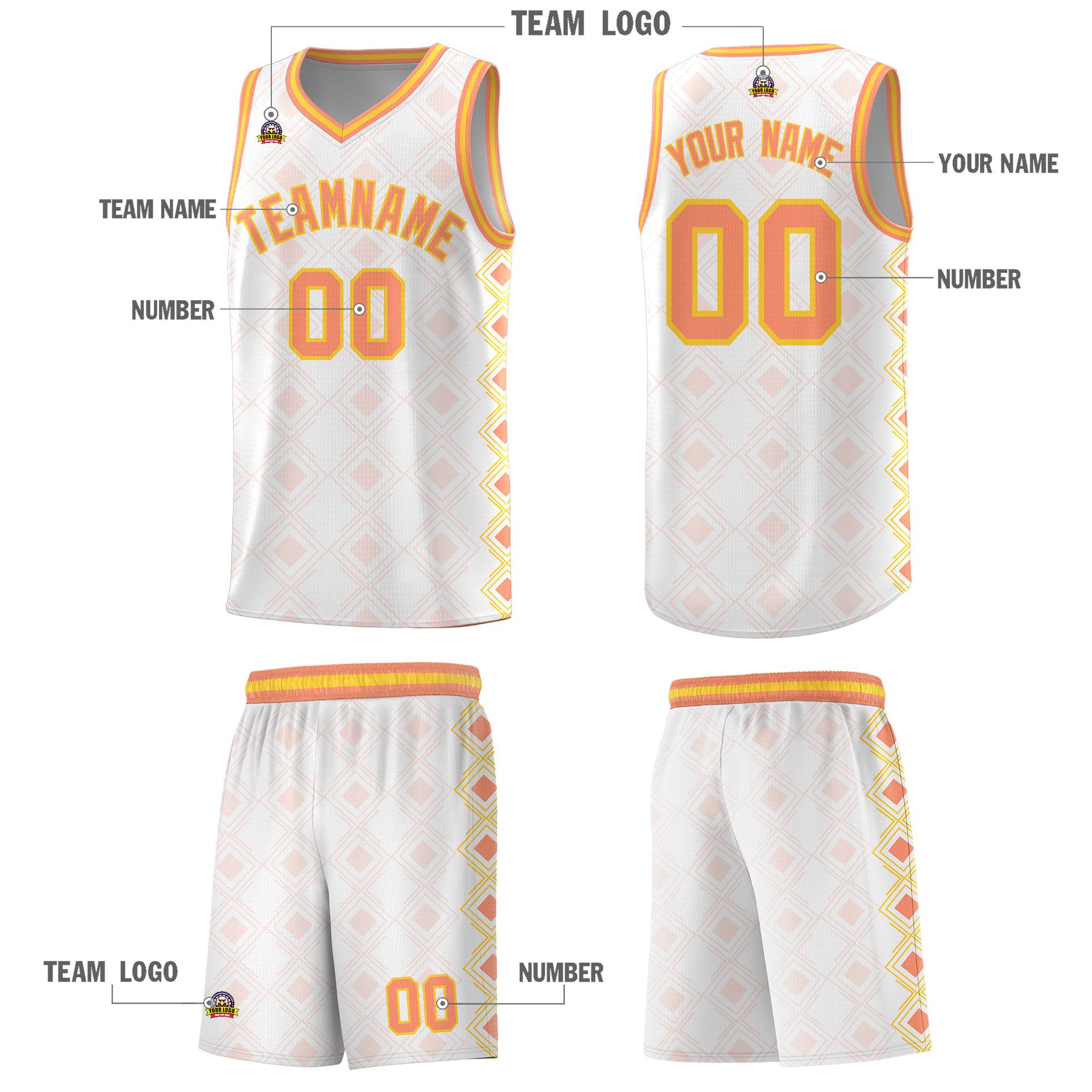 Custom White Side Blocks Sports Uniform Basketball Jersey|KXKSHOP