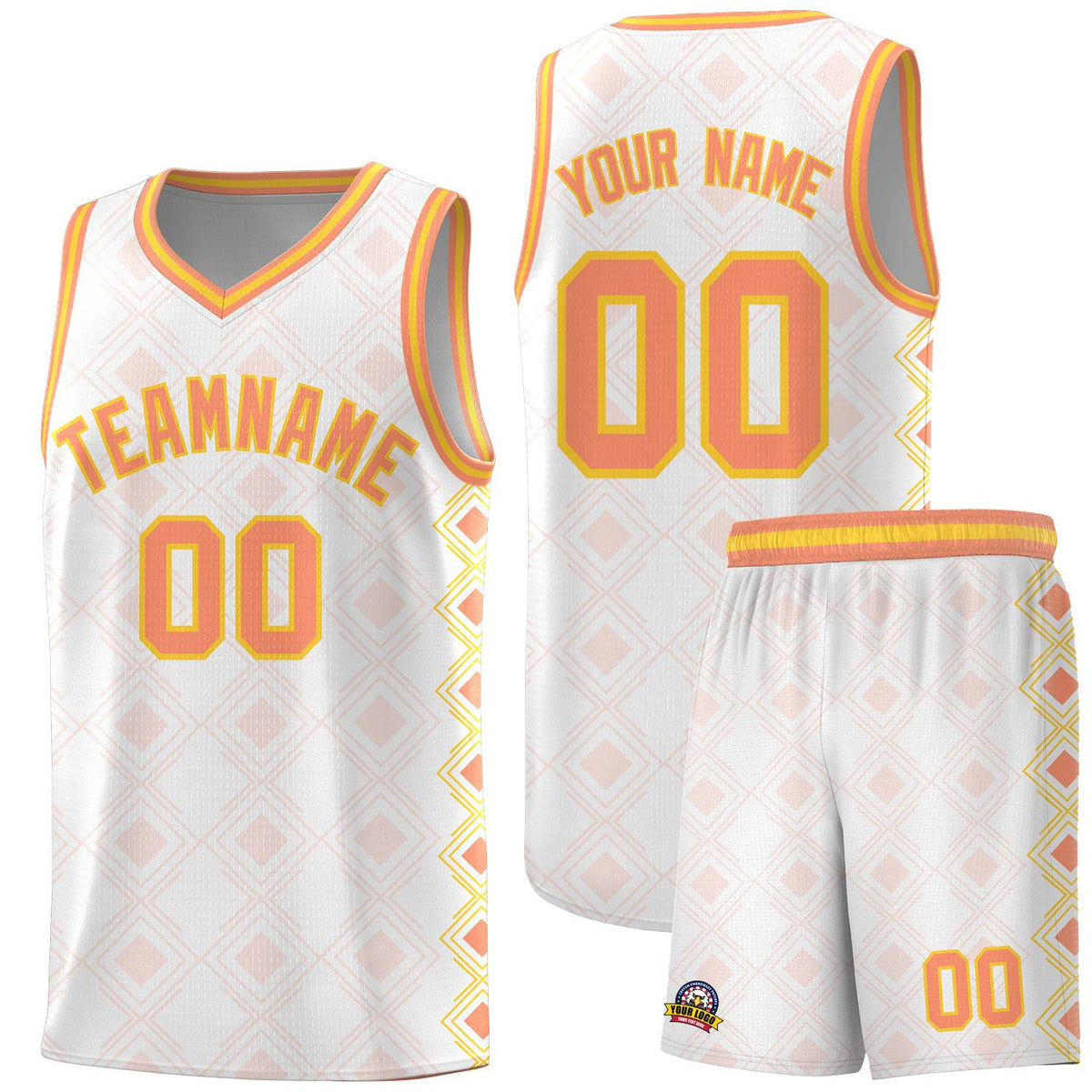 Custom White Side Blocks Sports Uniform Basketball Jersey|KXKSHOP