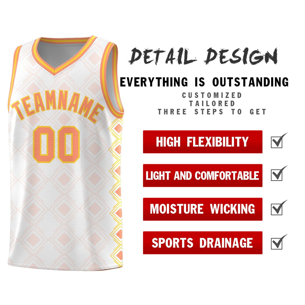 Custom White Side Blocks Sports Uniform Basketball Jersey|KXKSHOP
