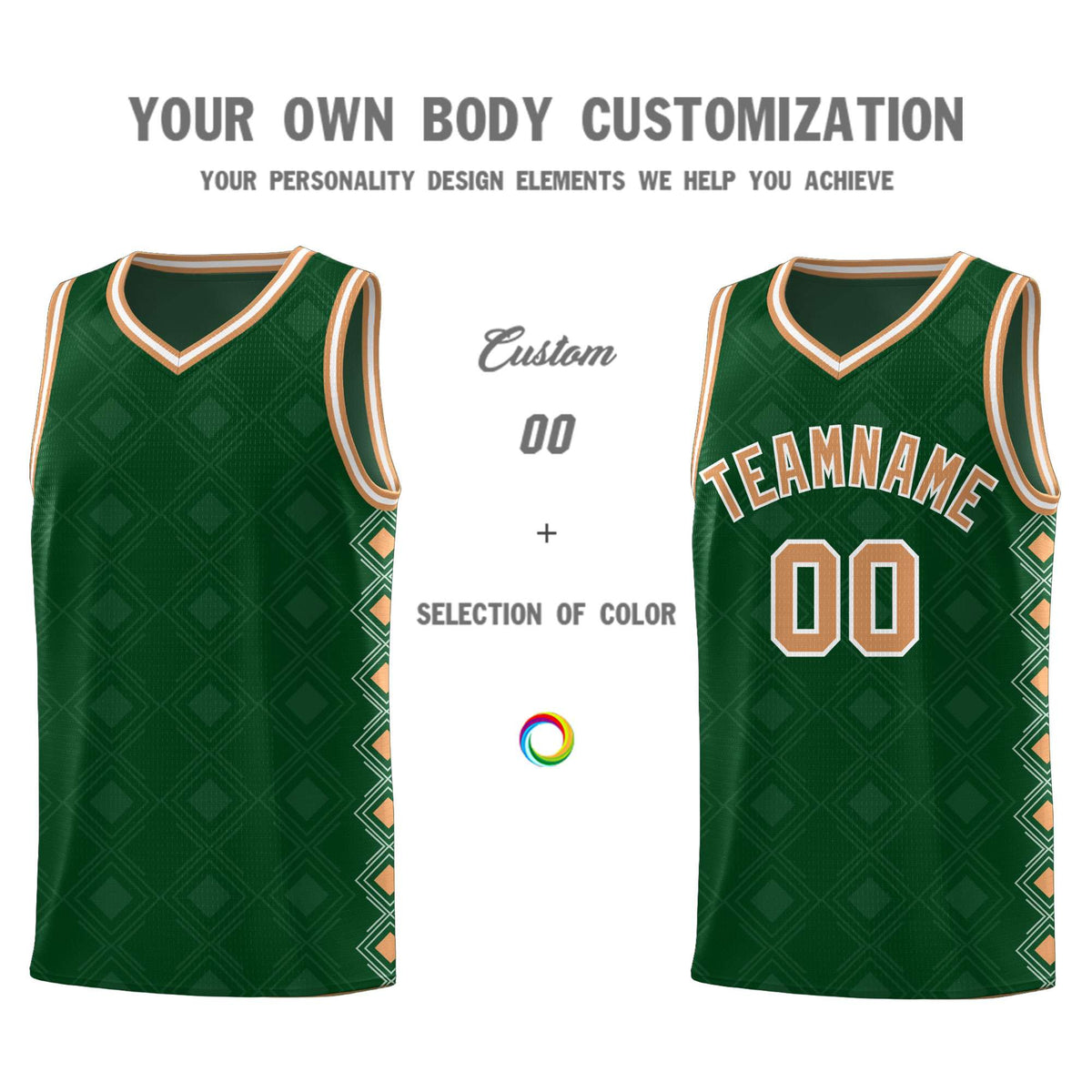 Custom Kelly Green Side Blocks Sports Uniform Basketball Jersey|KXKSHOP