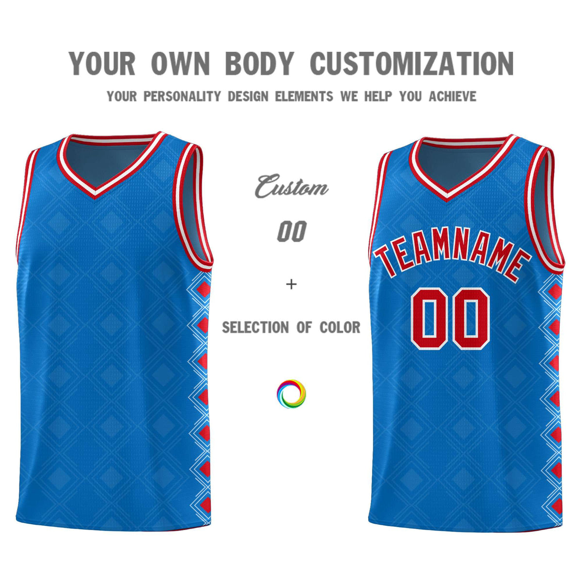 Custom Royal Side Blocks Sports Uniform Basketball Jersey|KXKSHOP