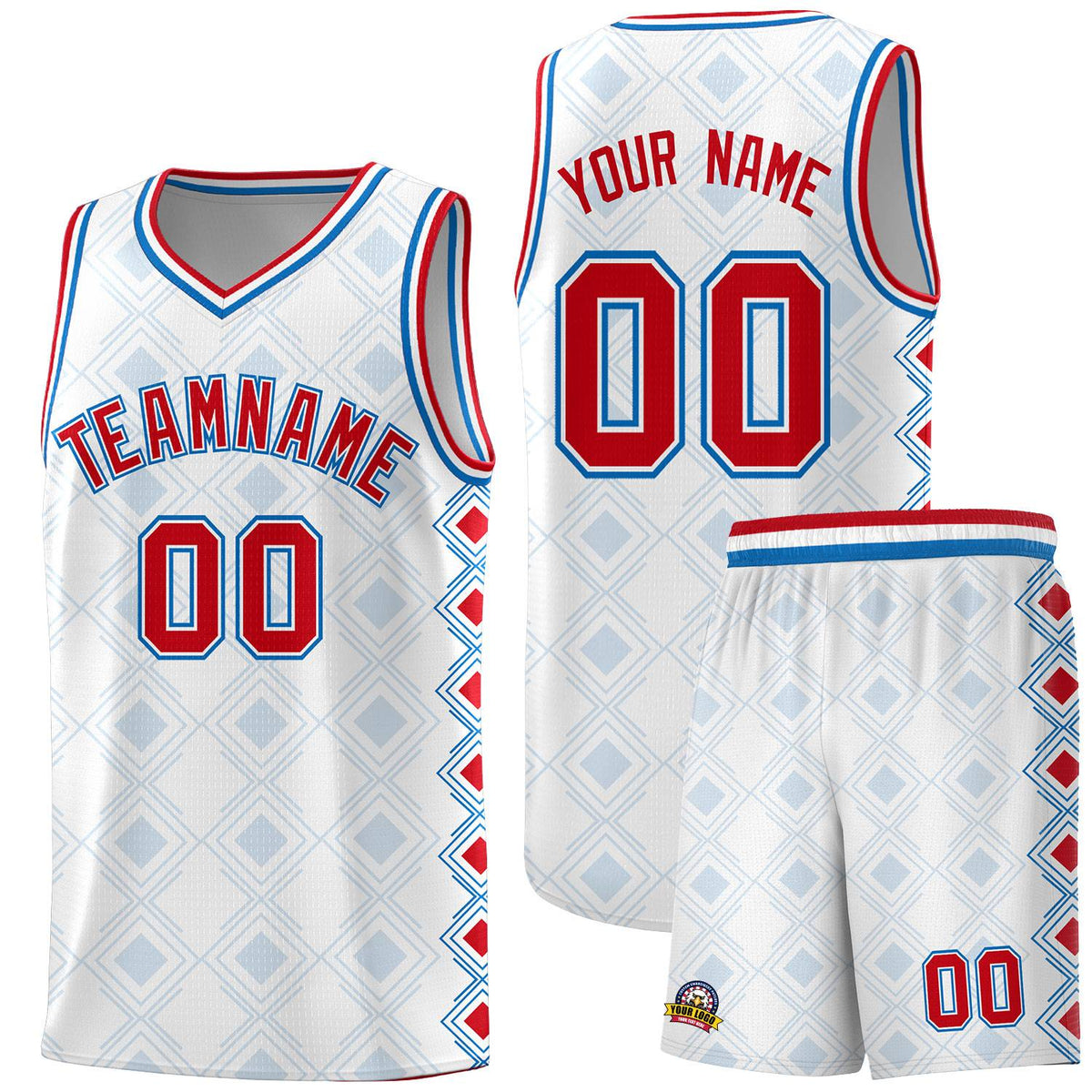 Custom White Side Blocks Sports Uniform Basketball Jersey|KXKSHOP