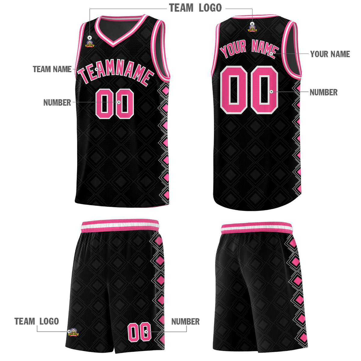 Custom Black Side Blocks Sports Uniform Basketball Jersey|KXKSHOP