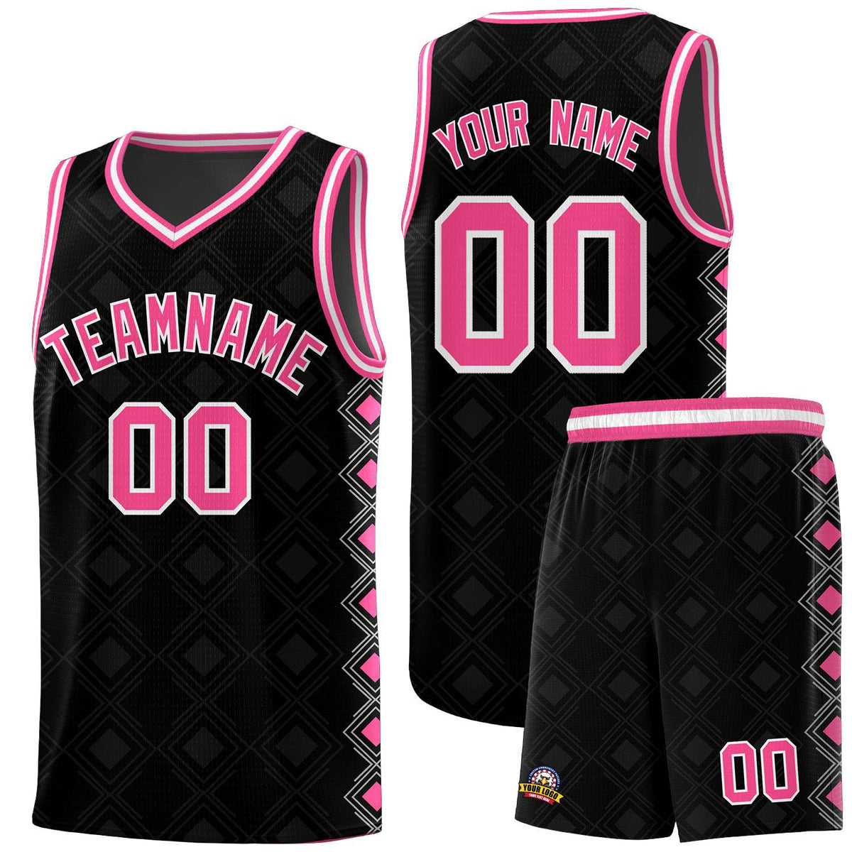 Custom Black Side Blocks Sports Uniform Basketball Jersey|KXKSHOP