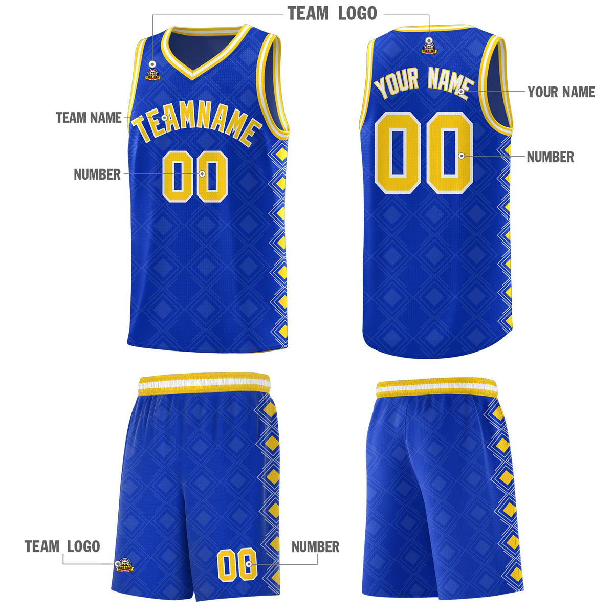 Custom Royal Side Blocks Sports Uniform Basketball Jersey|KXKSHOP
