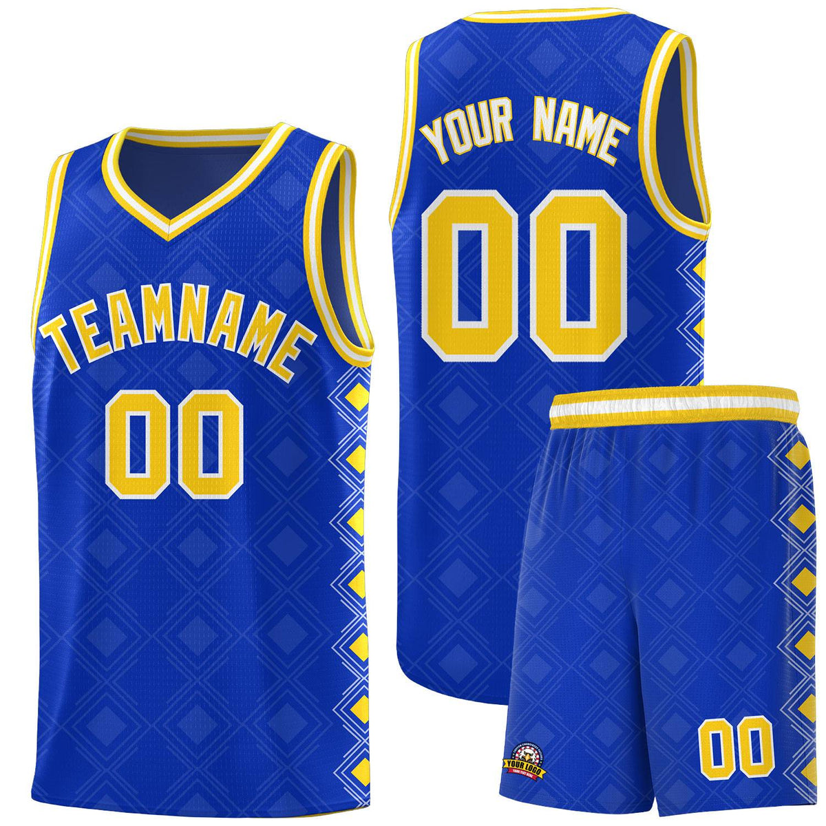 Custom Royal Side Blocks Sports Uniform Basketball Jersey|KXKSHOP