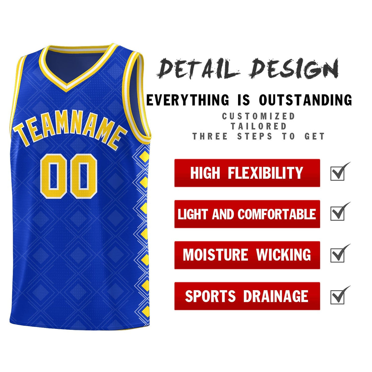 Custom Royal Side Blocks Sports Uniform Basketball Jersey|KXKSHOP