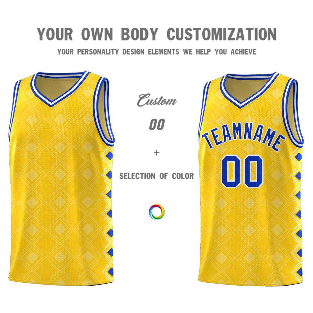 Custom Gold Side Blocks Sports Uniform Basketball Jersey|KXKSHOP
