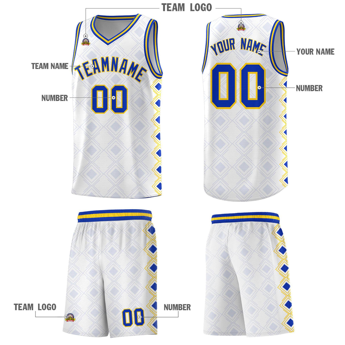 Custom White Side Blocks Sports Uniform Basketball Jersey|KXKSHOP