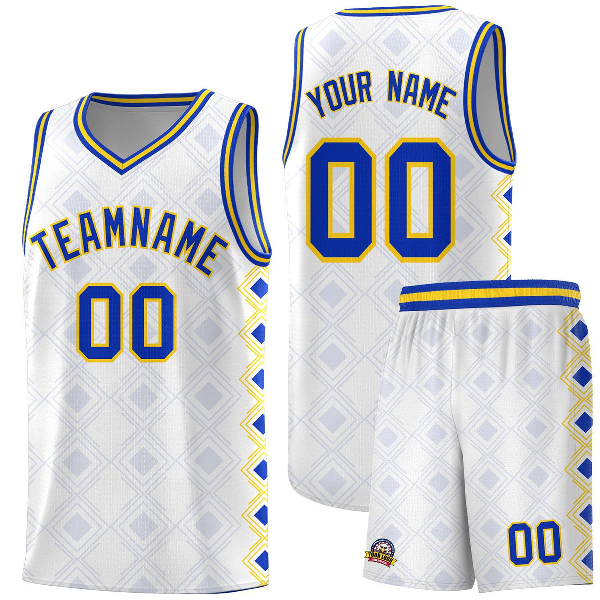 Custom White Side Blocks Sports Uniform Basketball Jersey|KXKSHOP