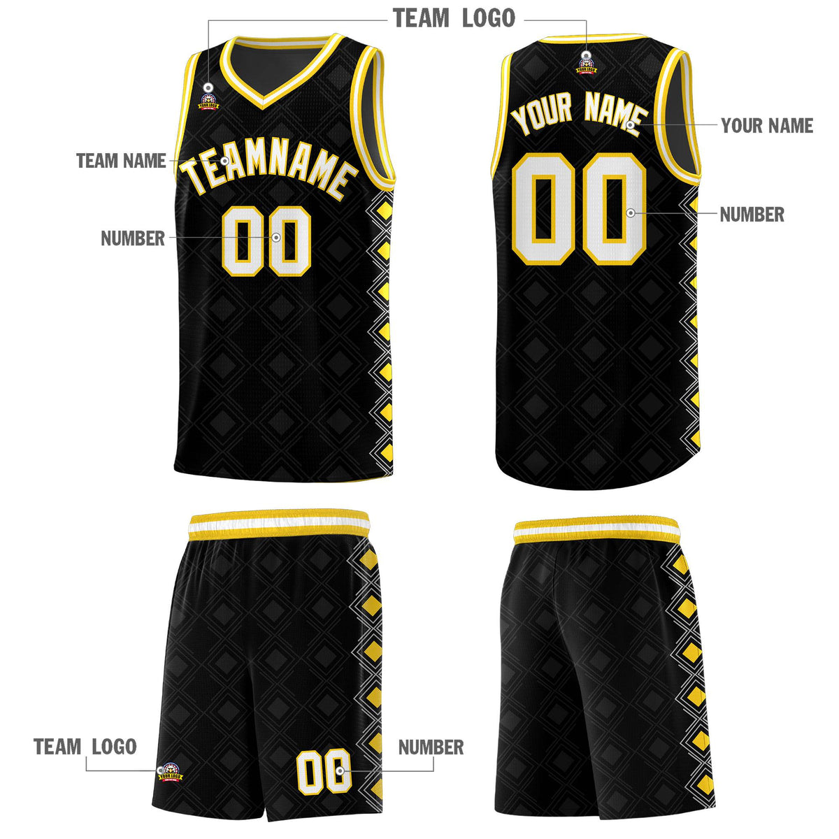 Custom Black Side Blocks Sports Uniform Basketball Jersey|KXKSHOP