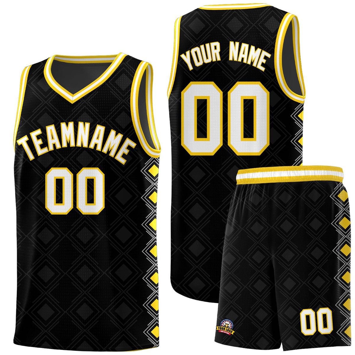 Custom Black Side Blocks Sports Uniform Basketball Jersey|KXKSHOP