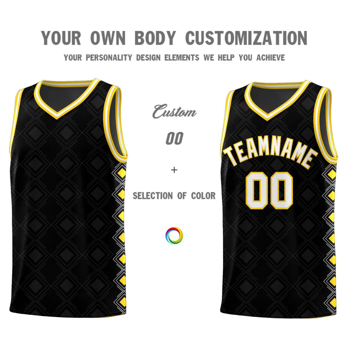 Custom Black Side Blocks Sports Uniform Basketball Jersey|KXKSHOP
