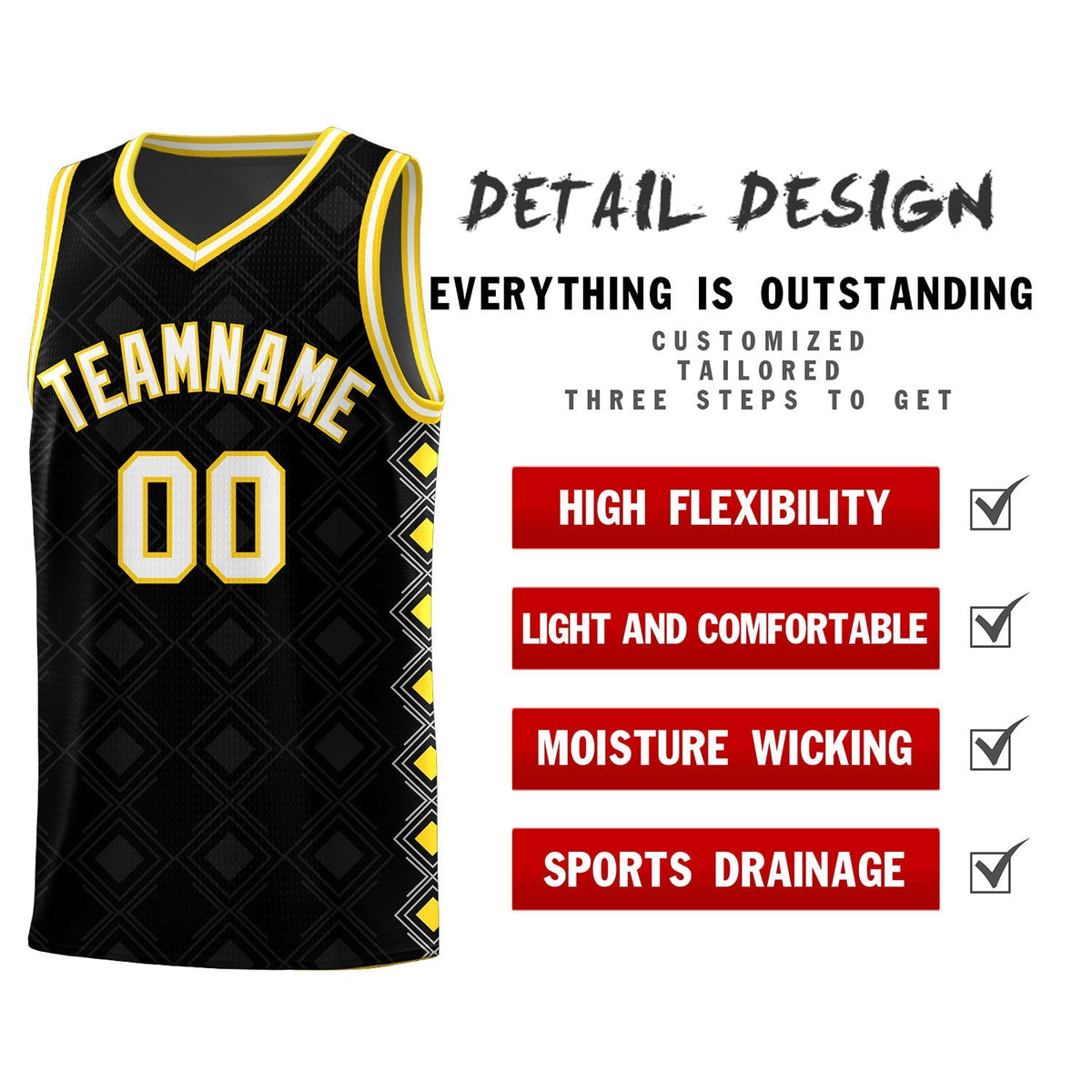 Custom Black Side Blocks Sports Uniform Basketball Jersey|KXKSHOP