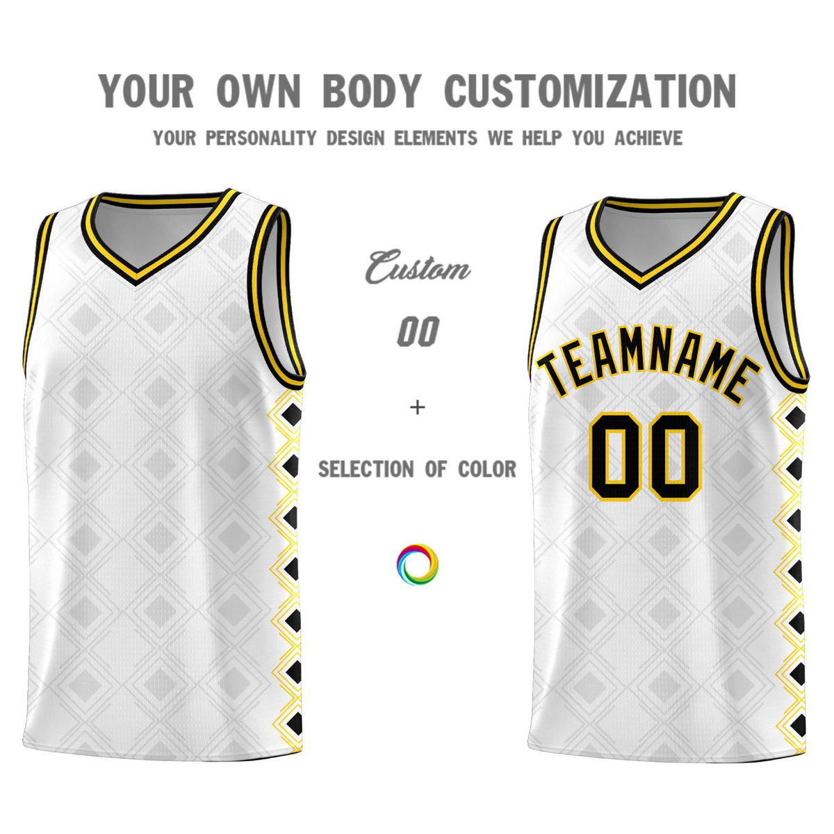 Custom White Side Blocks Sports Uniform Basketball Jersey|KXKSHOP