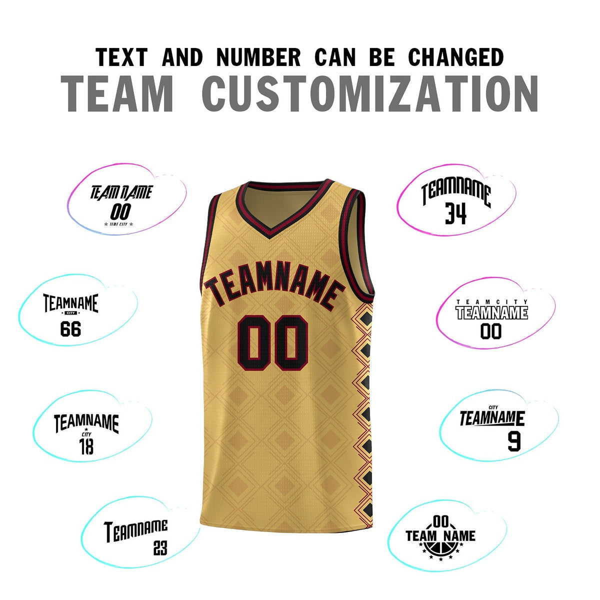 Custom Old Gold Side Blocks Sports Uniform Basketball Jersey|KXKSHOP