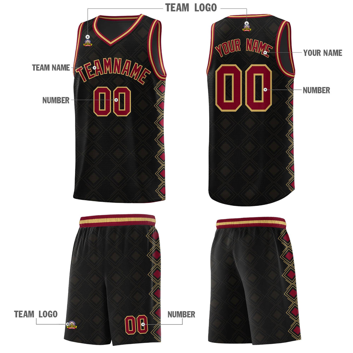 Custom Black Side Blocks Sports Uniform Basketball Jersey|KXKSHOP
