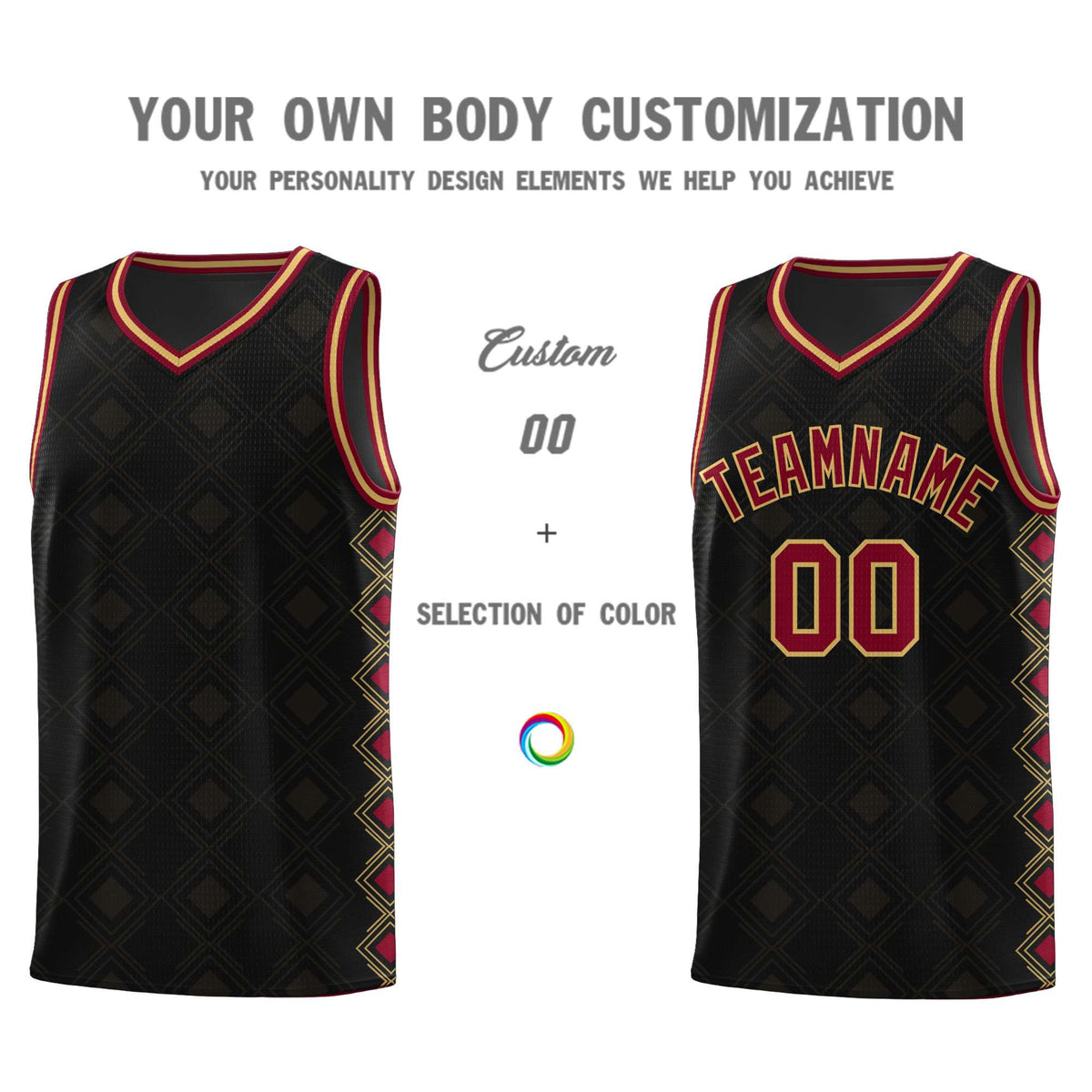Custom Black Side Blocks Sports Uniform Basketball Jersey|KXKSHOP