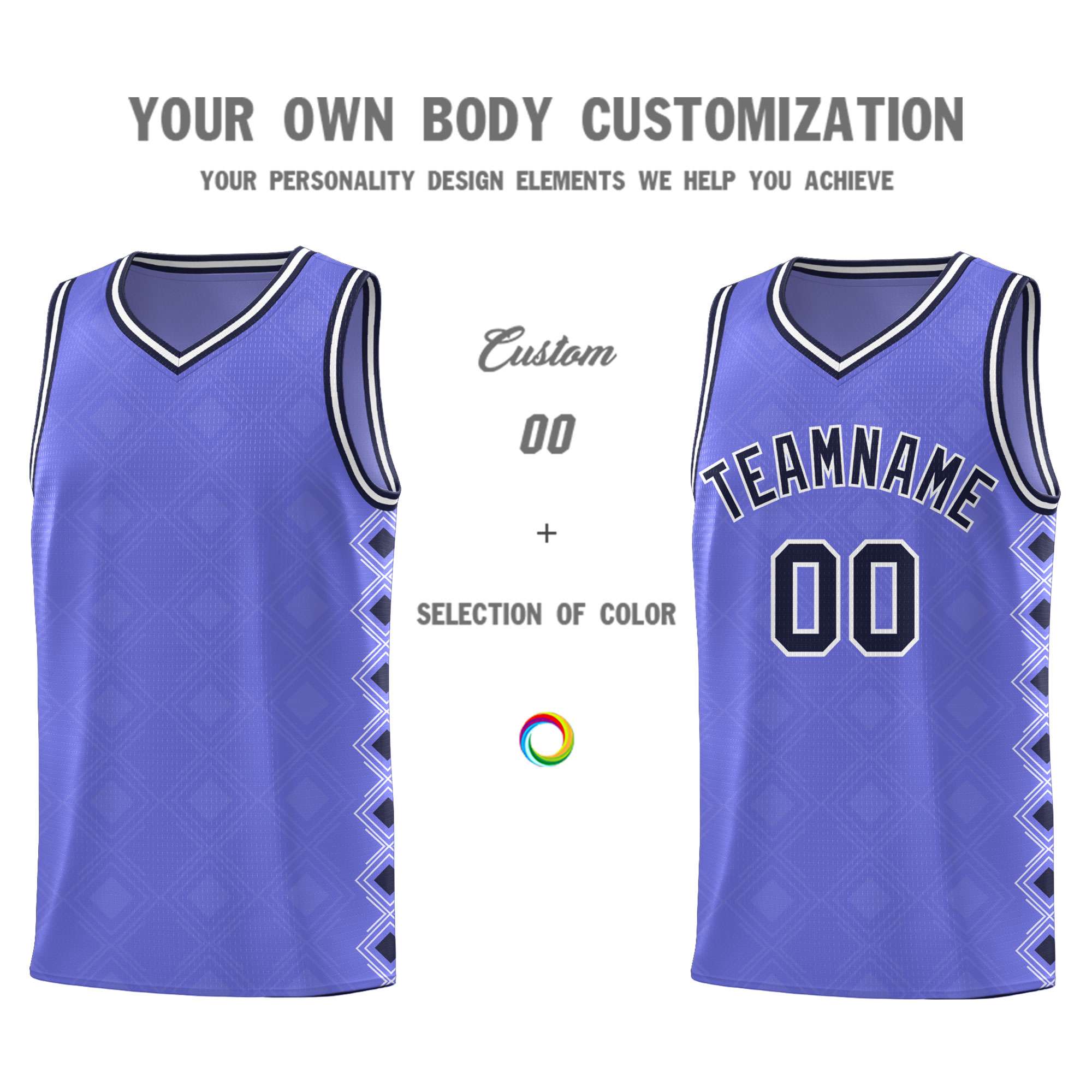 Custom Purple Side Blocks Sports Uniform Basketball Jersey|KXKSHOP