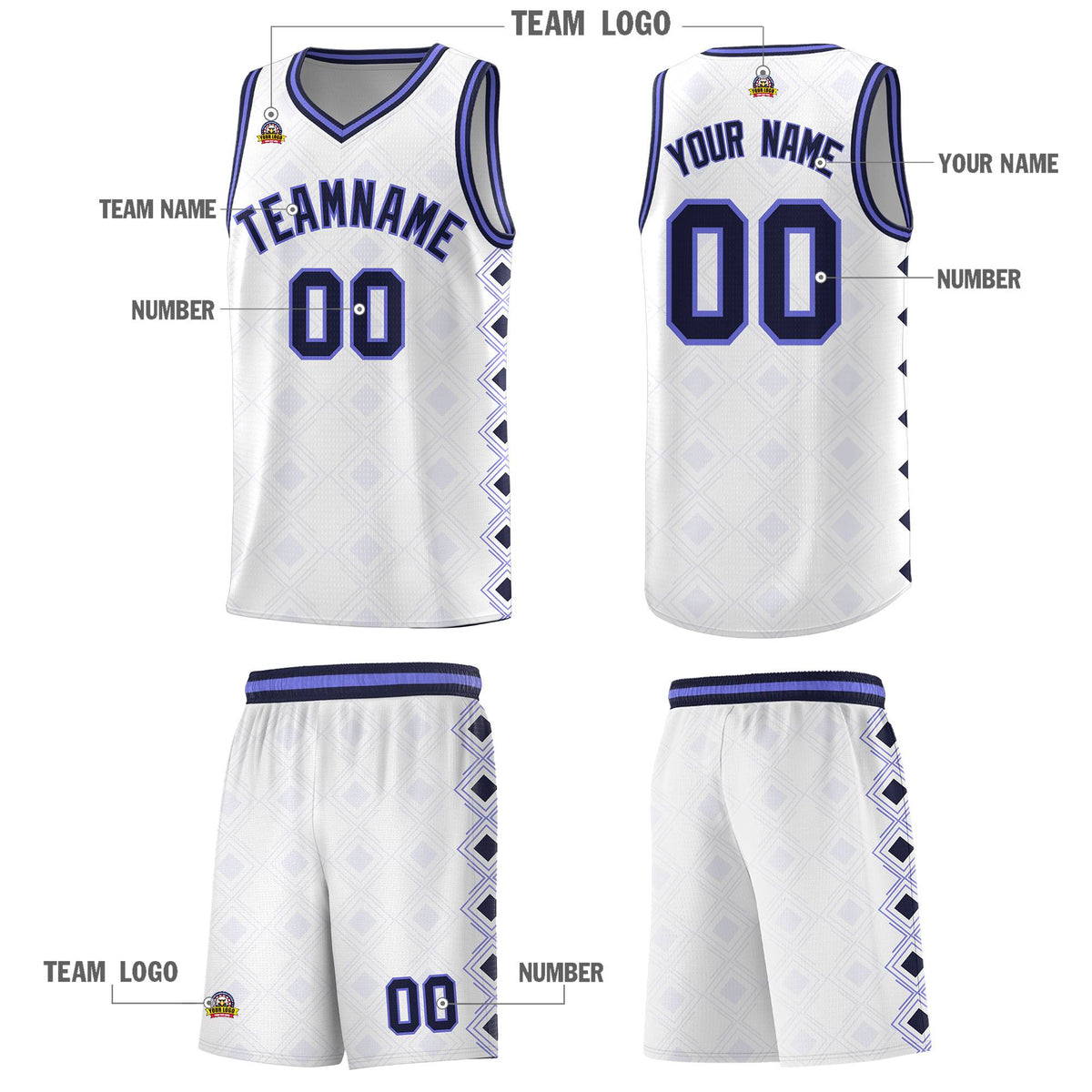 Custom White Side Blocks Sports Uniform Basketball Jersey|KXKSHOP