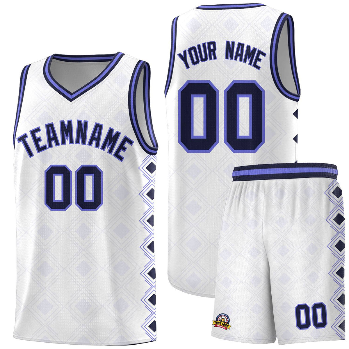 Custom White Side Blocks Sports Uniform Basketball Jersey|KXKSHOP
