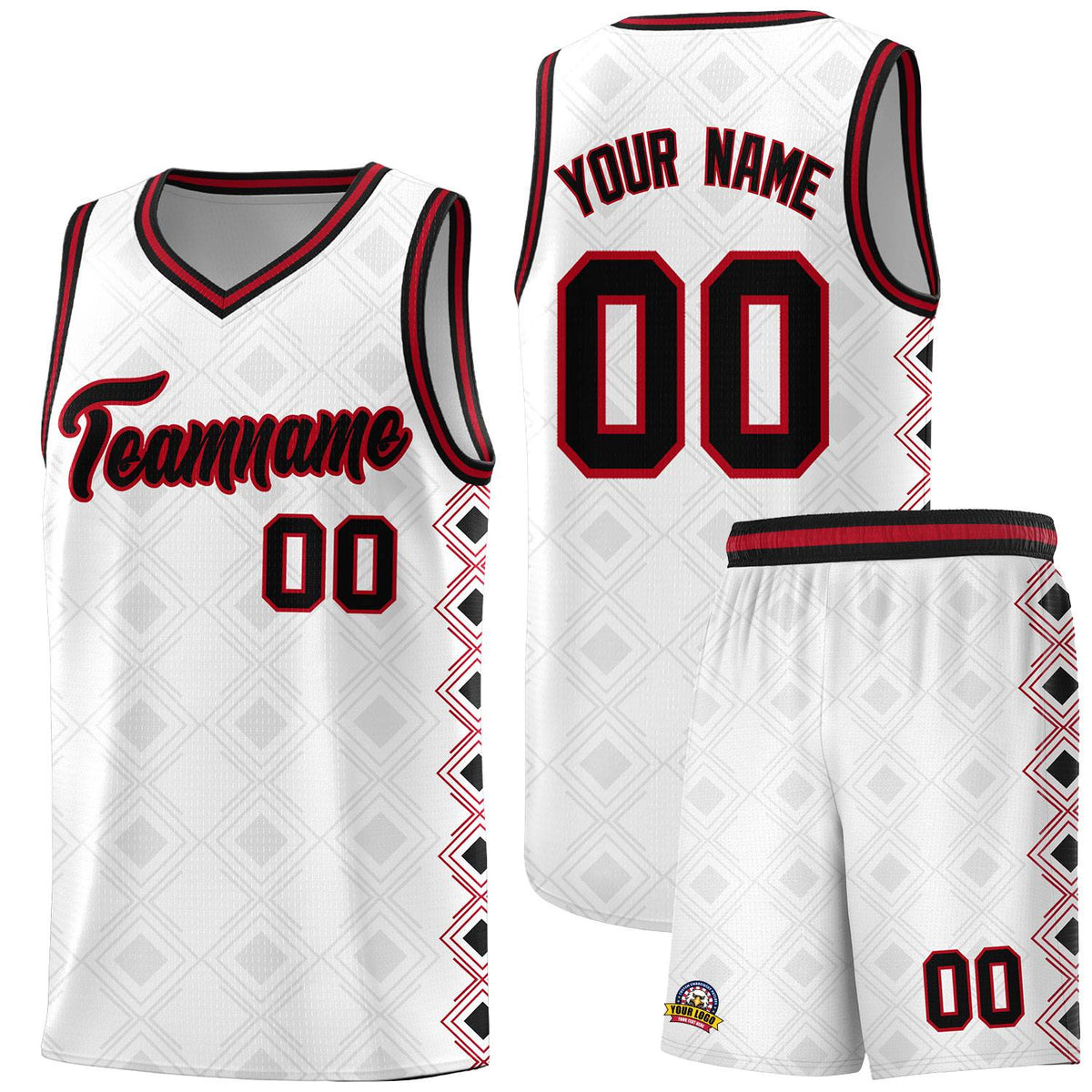 Custom White Side Blocks Sports Uniform Basketball Jersey|KXKSHOP