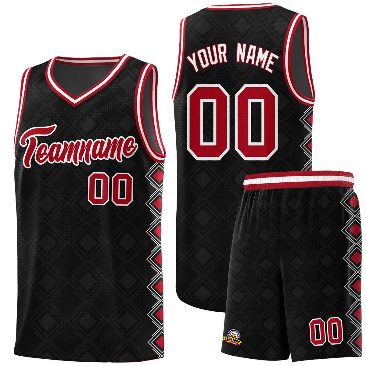Custom Black Side Blocks Sports Uniform Basketball Jersey|KXKSHOP