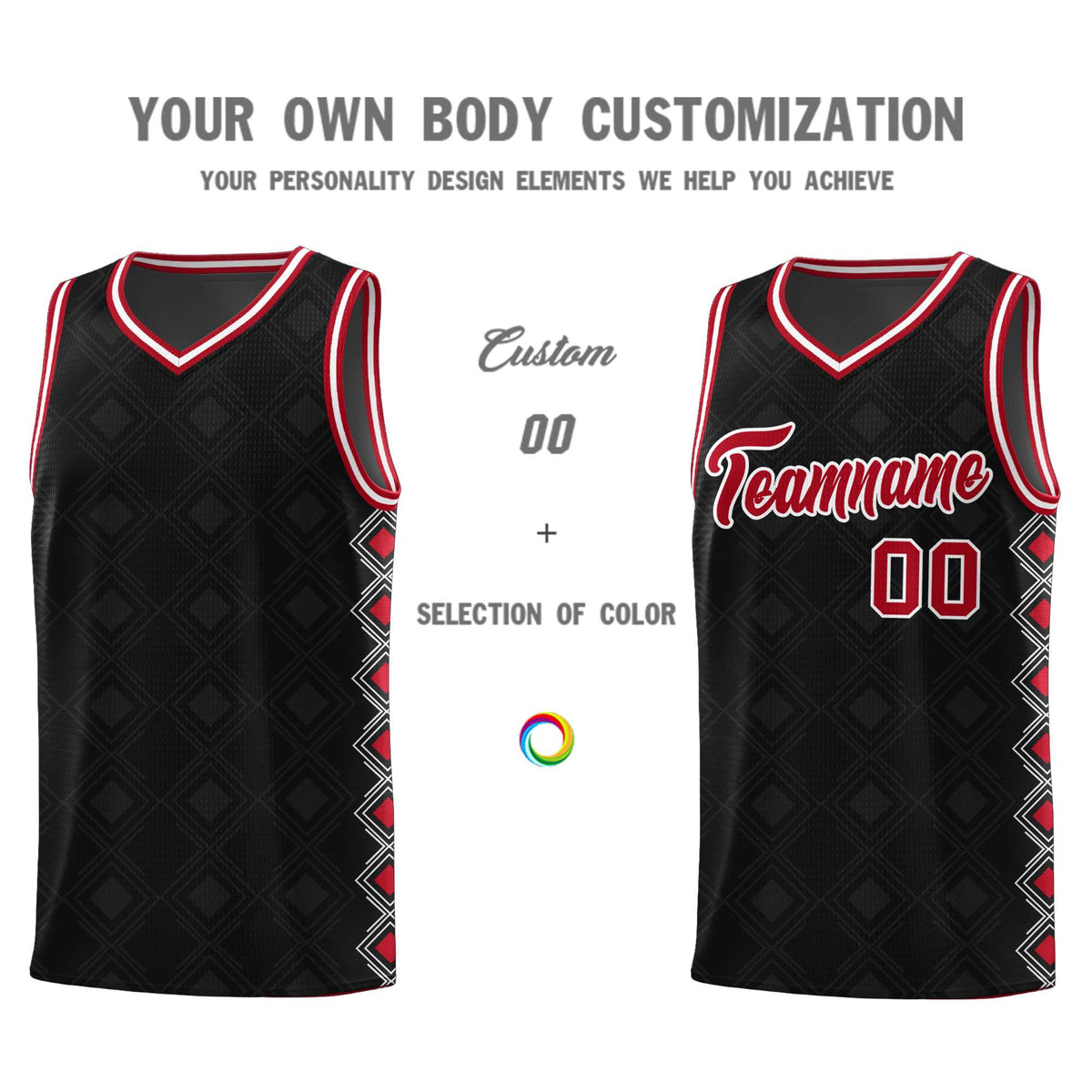 Custom Black Side Blocks Sports Uniform Basketball Jersey|KXKSHOP