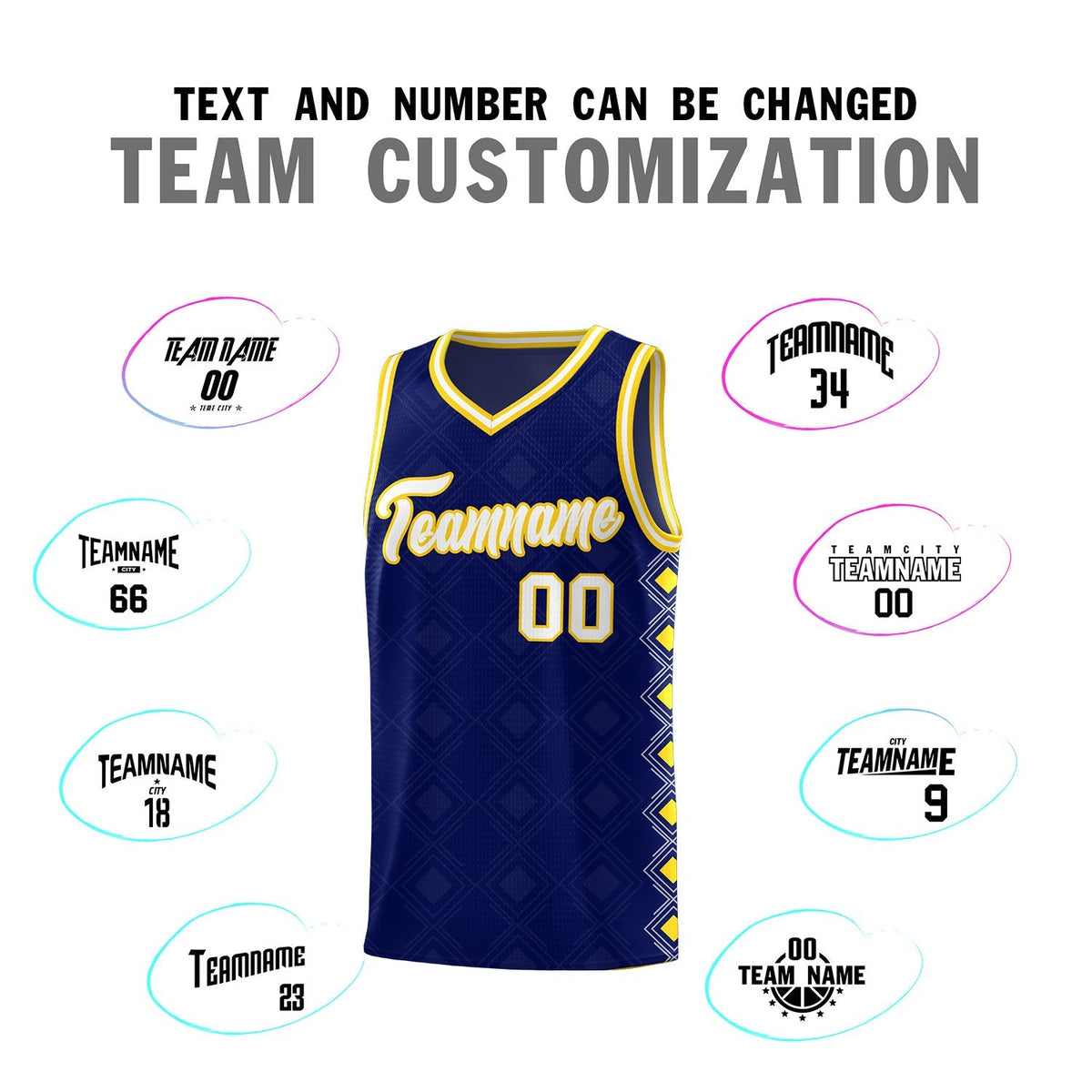Custom Navy Side Blocks Sports Uniform Basketball Jersey|KXKSHOP