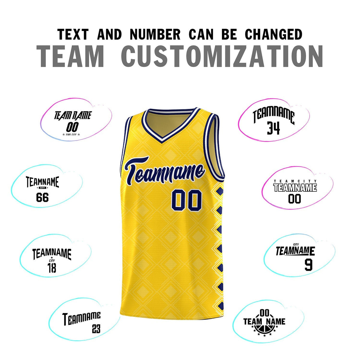 Custom Gold Side Blocks Sports Uniform Basketball Jersey|KXKSHOP