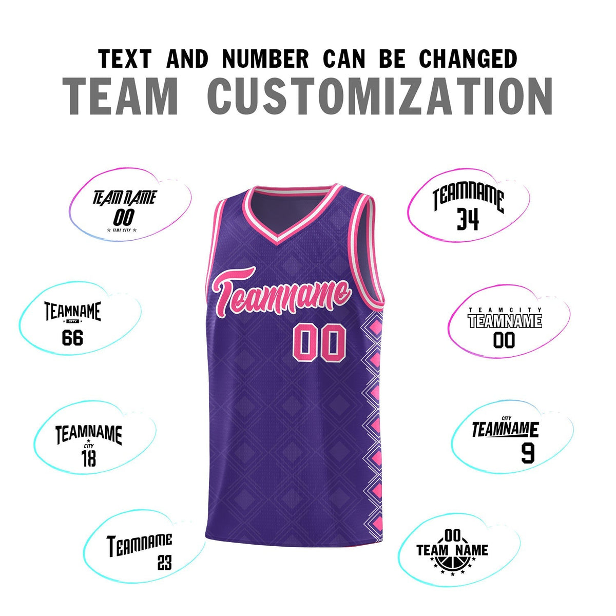 Custom Purple Side Blocks Sports Uniform Basketball Jersey|KXKSHOP