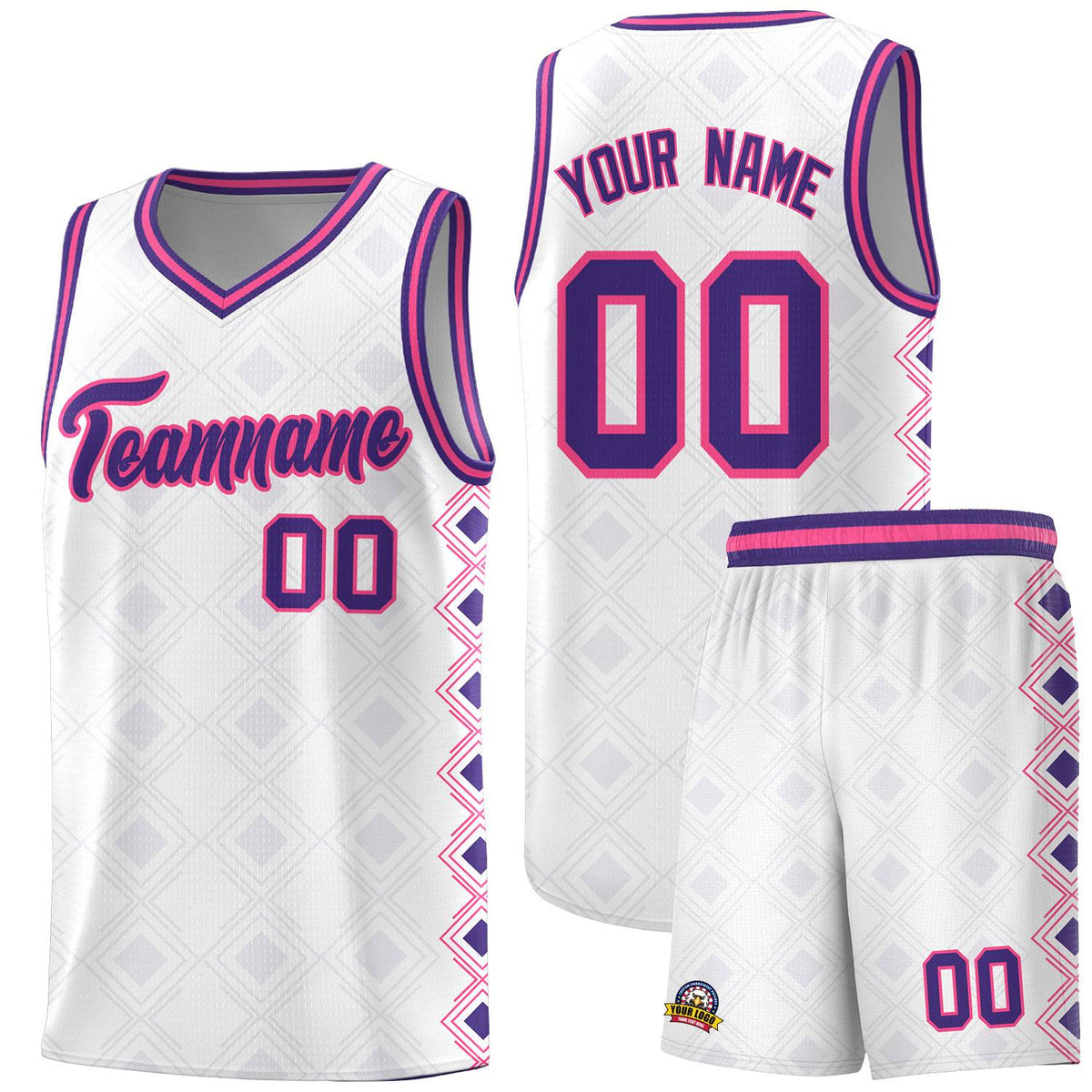 Custom White Side Blocks Sports Uniform Basketball Jersey|KXKSHOP