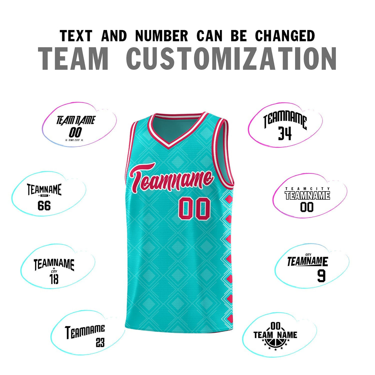 Custom Aqua Side Blocks Sports Uniform Basketball Jersey|KXKSHOP